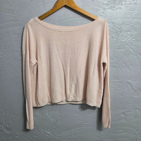 Garage Light Pink Long Sleeve Top Woman's Size Medium - Picture 2 of 8